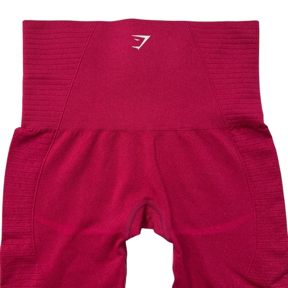 Gymshark High Waist Laser Cut Seamless Cropped Leggings. Beet Root Maroon Small - Picture 7 of 17